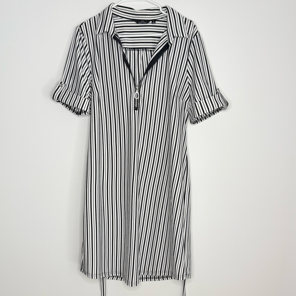 Mlle Gabrielle Monochrome Striped Dress